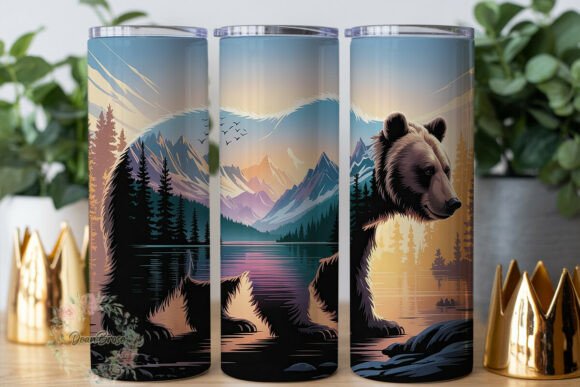 Bear Mountain Lake 20oz Tumbler Wrap Graphics