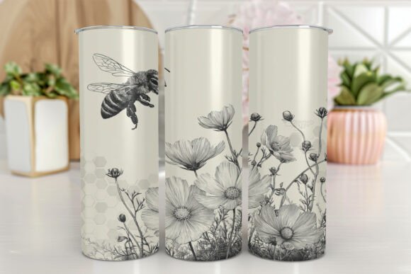 Bee Tumbler Wrap 20oz Skinny Sublimation Graphics