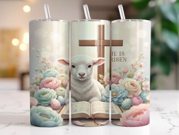 Christian Easter Cross Bible Tumbler PNG Graphics