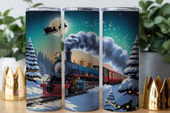 Christmas Train Winter Night Tumbler: Graphics & Tumbler Wraps