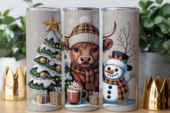 Cozy Winter Highland Cow Snowman Tumbler Graphics & Wraps Review