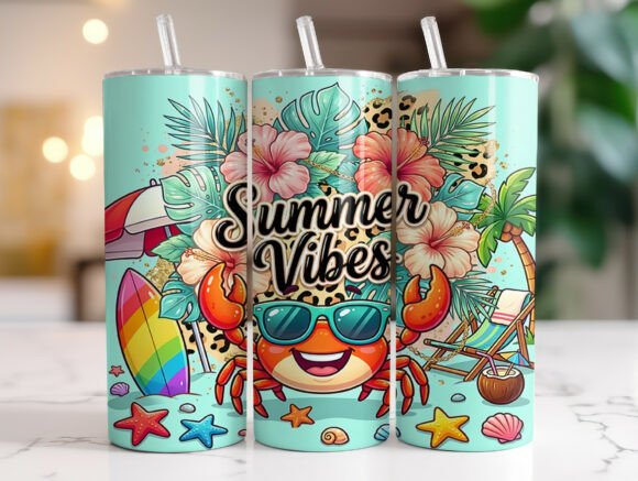Crab Hibiscus Summer Vibes Graphics & Tumbler Wraps Review