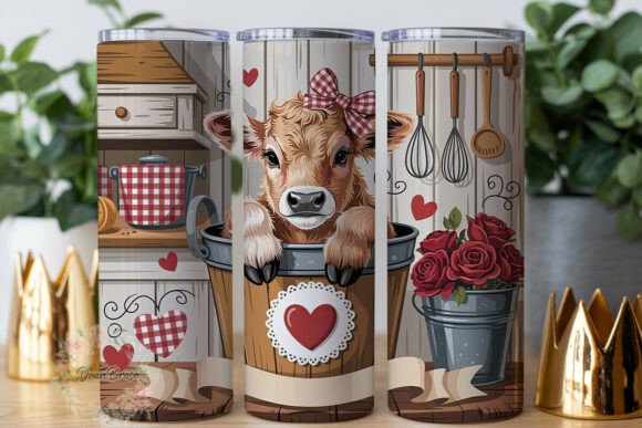 Cute Calf Baking Rustic 20oz Tumbler Graphics & Tumbler Wraps