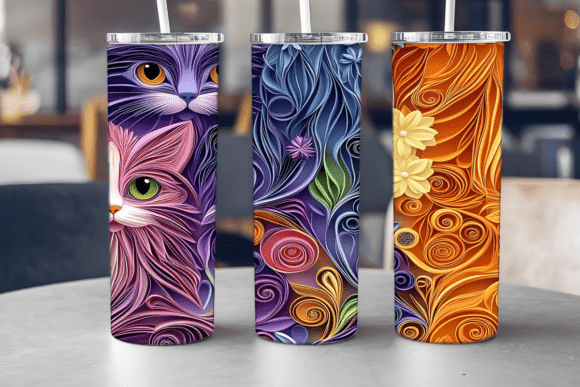 Cute Cat Crowd Tumbler Graphics