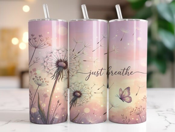 Dandelion Just Breathe Quote Tumbler Graphics Review