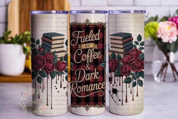 Dark Romance Coffee Book Tumbler Wraps Graphics for Branding