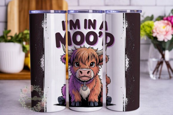 Emo Highland Cow MOO D Tumbler Wrap Graphics Review