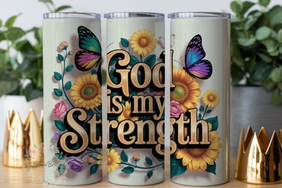 God is My STRENGTH Tumbler Wrap PNG
