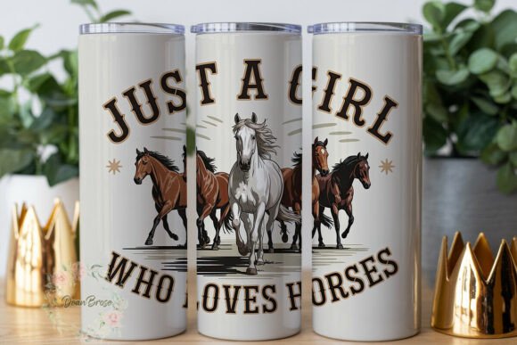Horse Lover Just a Girl Skinny Tumbler Graphics