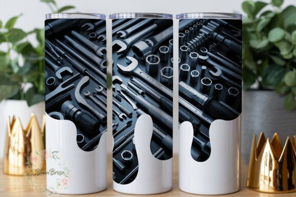 Industrial Tools Grayscale Tumbler Wraps & Graphics
