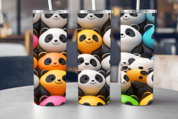 Joyful Panda Faces Tumbler
