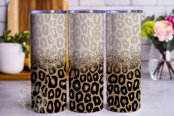 Leopard Glitter Ombre Tumbler Wrap: Graphics & Tumbler Wraps