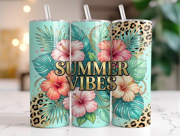 Leopard Print Summer Vibes Tumbler Wrap Graphics and Tumbler Wraps Review