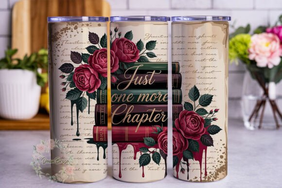 Literary Rose Books 20oz Skinny Tumbler Graphics & Wraps