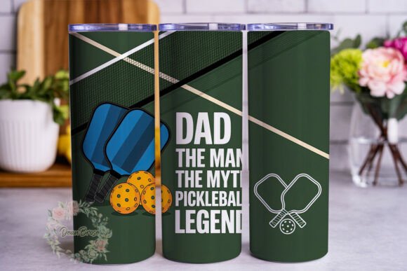 Pickleball Dad Legend 20oz Tumbler Wrap Graphics