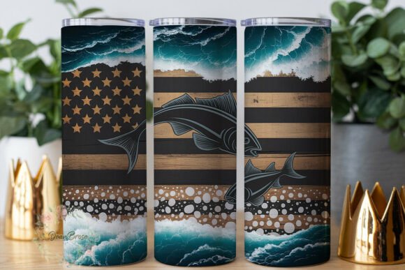 Rustic Fishing Flag Tumbler Wrap Graphics Review
