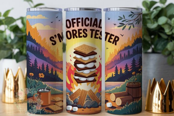 S mores Campfire Sunset 20oz Tumbler Graphics