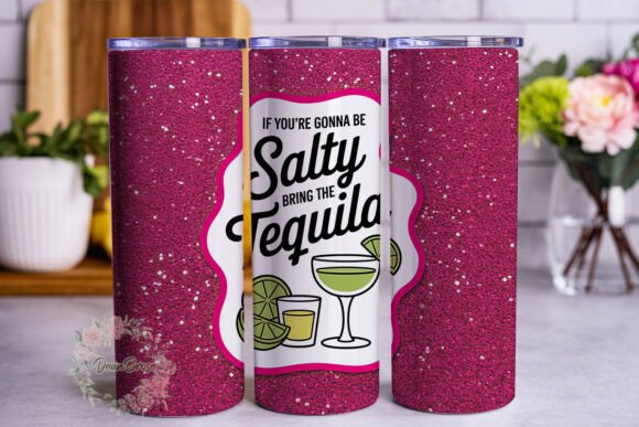 Salty Tequila Pink Glitter: Graphics & Tumbler Wraps Review