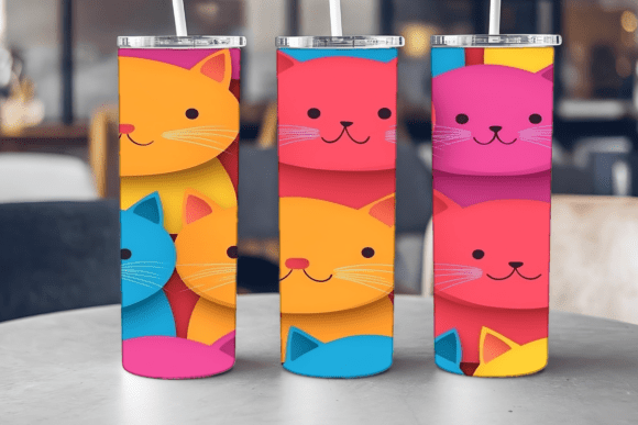 Soft Pastel Cat Tumbler Graphics
