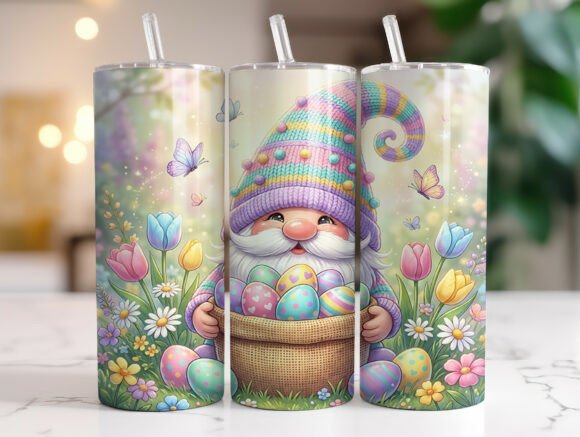 Spring Gnome Easter Eggs 20oz Tumbler Graphics