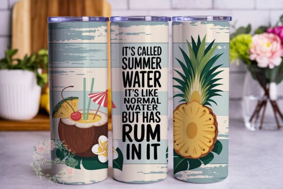 Summer Water Rum Tropical Tumbler Wraps Graphics