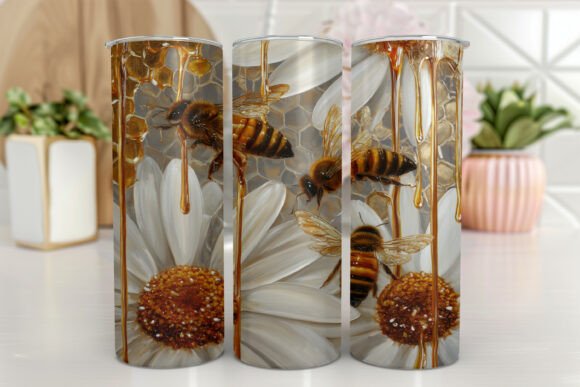 Sunflower Bee Tumbler Wrap Floral Graphics